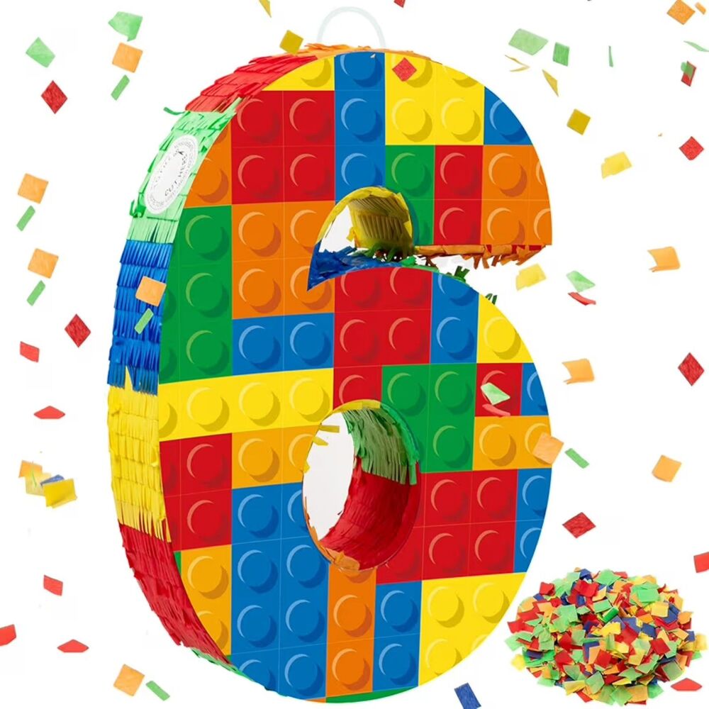 Building Blocks Number 6 PiΓ±ata NEW